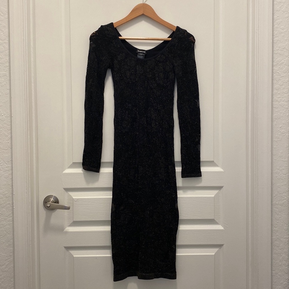 Bebe Long Sleeve Bodycon Dress